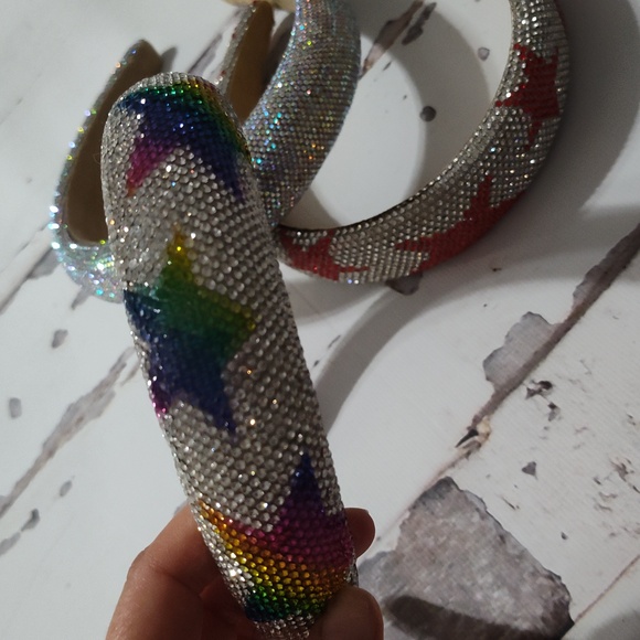 Colorful Crystal-Embellished Headbands Bling Headbands - Picture 2 of 4